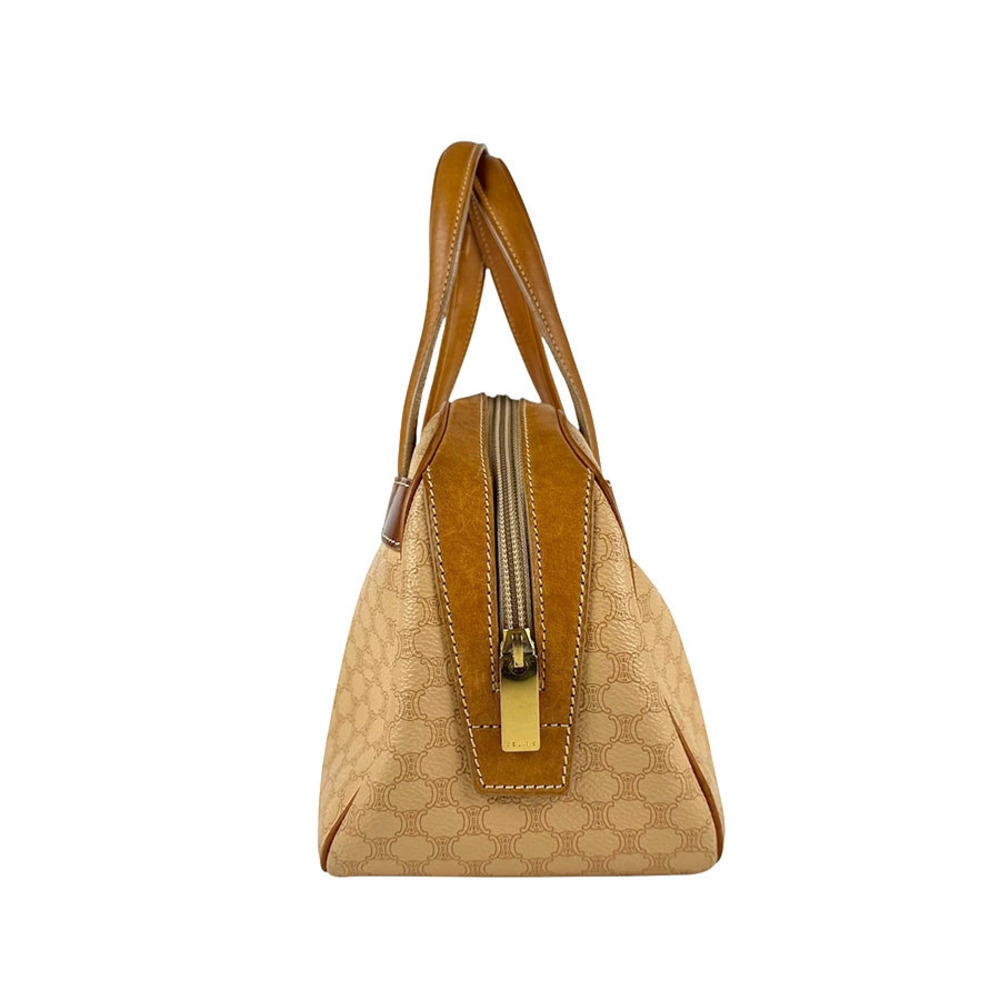 Celine handbag leather gold Macadam brown beige Brown Tan